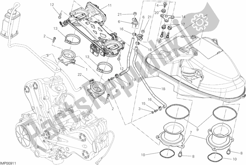 Tutte le parti per il 017 - Corpo Farfallato del Ducati Diavel FL Thailand 1200 2016